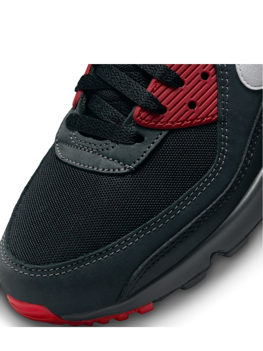 Nike Men’s Air Max 90 Black/Red with White Swoosh Men's Size 11 Womens Size 12.5 - Picture 7 of 10